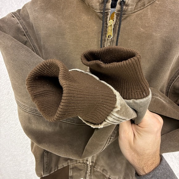 Carhartt Active Quilt Lined Jacket Mens Medium JQ282 Chestnut Brown - Picture 10 of 16